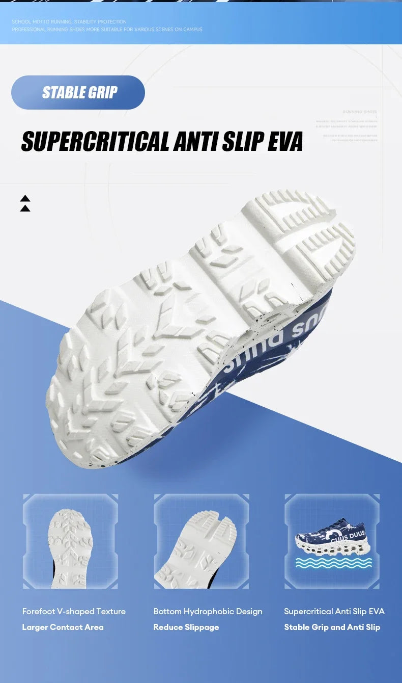 Running Shoes for Men Women Hollow Perforated Cushion Shock Absorbing Outdoor Hiking Sneakers Casual Chunky Walking Trainers