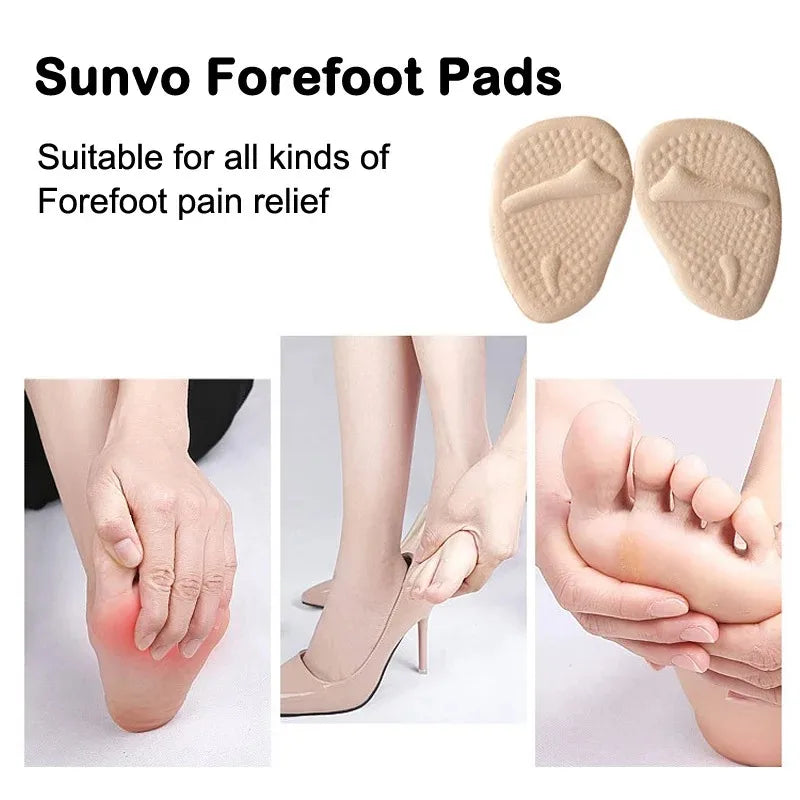 Soft Silicone Forefoot Metatarsal Pads Non-Slip Ball of Foot Cushions for Women High Heels Sandals Pain Relief Comfortable