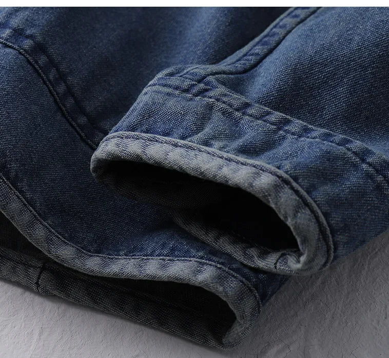 Amekaji Japan Retro Heavy Washing Workwear Clothes 100% Cotton Denim Jacket Men's Trendy Cardigan Top Taoist Robe Men's Jacket