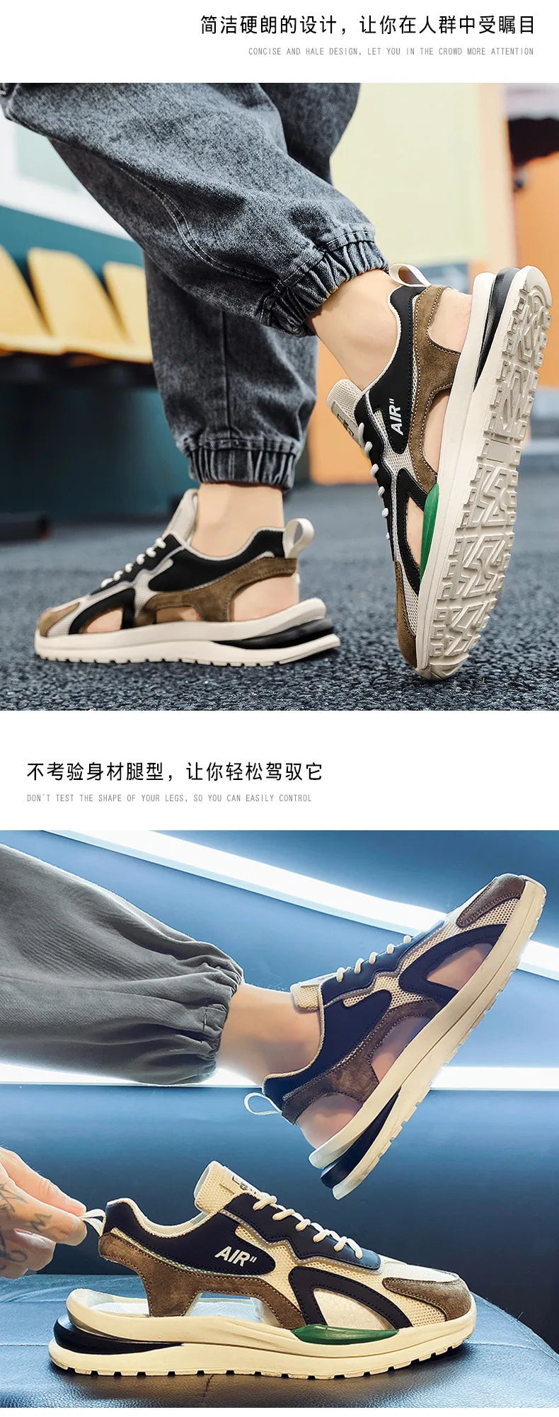 Men Sports Sandals Breathable Mesh Beach Shoe Outdoor Non-slip Sneakers Fashion Casual Shoes Luxury Sandals Zapatillas De Hombre