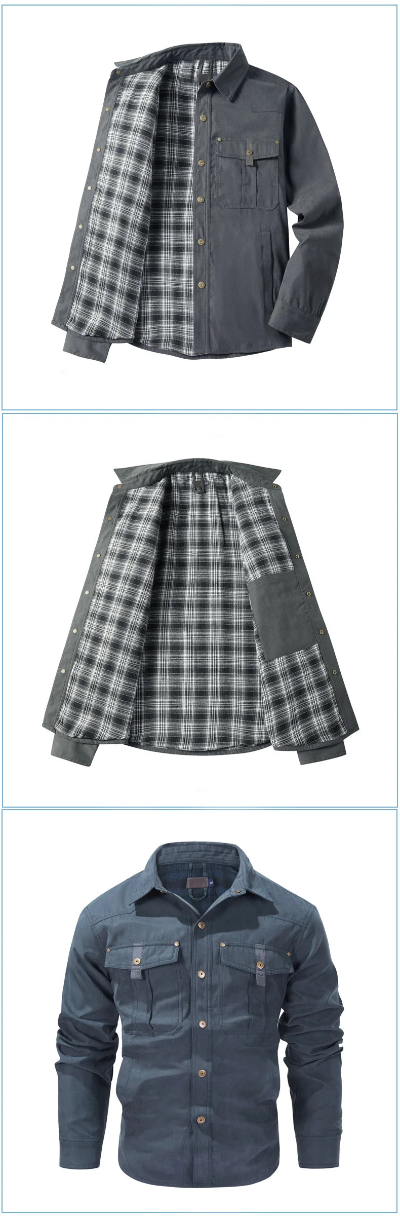 New Men's Retro Jacket Plaid Jacket Men's Western Style Lapel Jacket Men's Luxury Jacket Men's Winter Windproof Warm Jacket