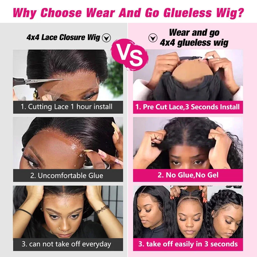 13x6 Brazilian Deep Wave Transparent Lace Front Human Hair Wigs For Women Pre plucked Wig No Glue Precut Lace Wig Isee Remy Hair