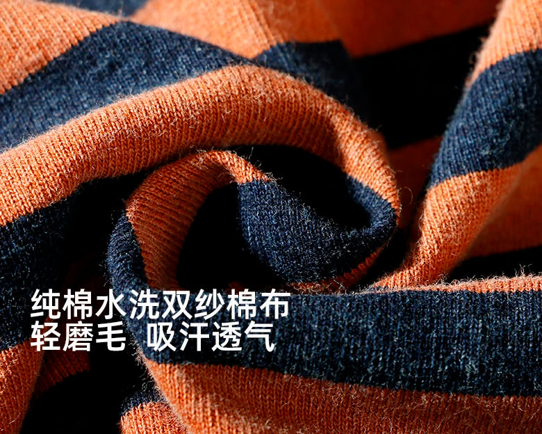 Striped T-shirt Men's Short Sleeve New Pure Cotton Slim Trend Simple Joker Round Neck Old Washed Short Sleeve T-shirt