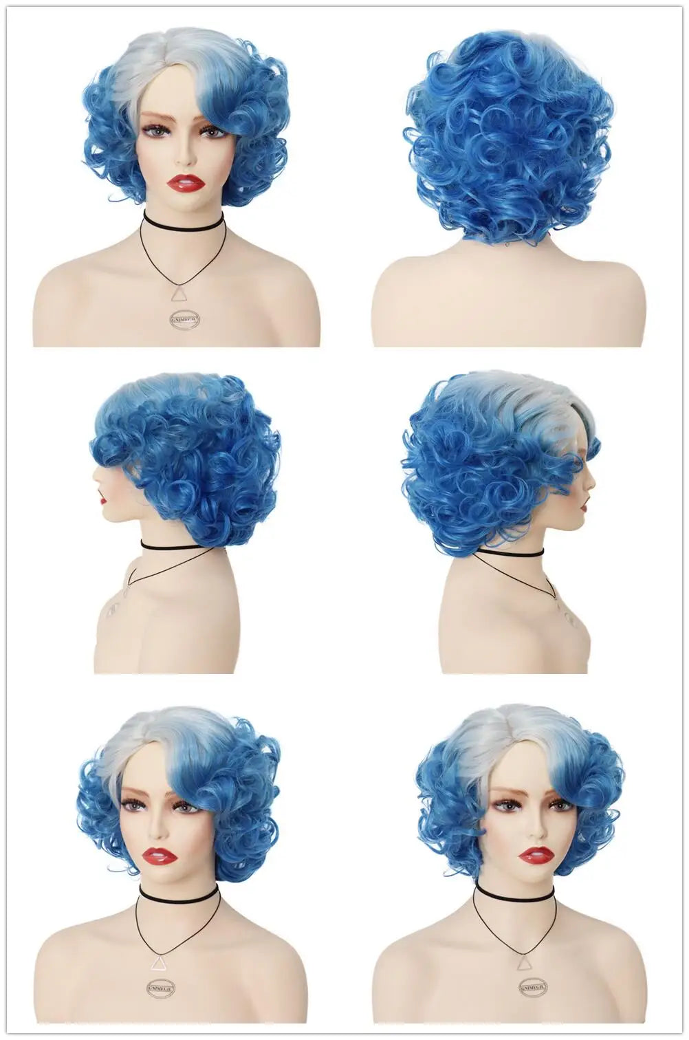 GNIMEGIL Synthetic Cosplay Wig Short Curly Hair Platinum Blonde Wigs for White Women Fluffy Curls Flip 60s Gatsby Hairstyle Wigs