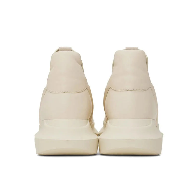 Spring Autumn New British Style Leisure Chunky Bottom Sewing Cross-tied Genuine Leather Men Casual Sneakers Male Board Shoes