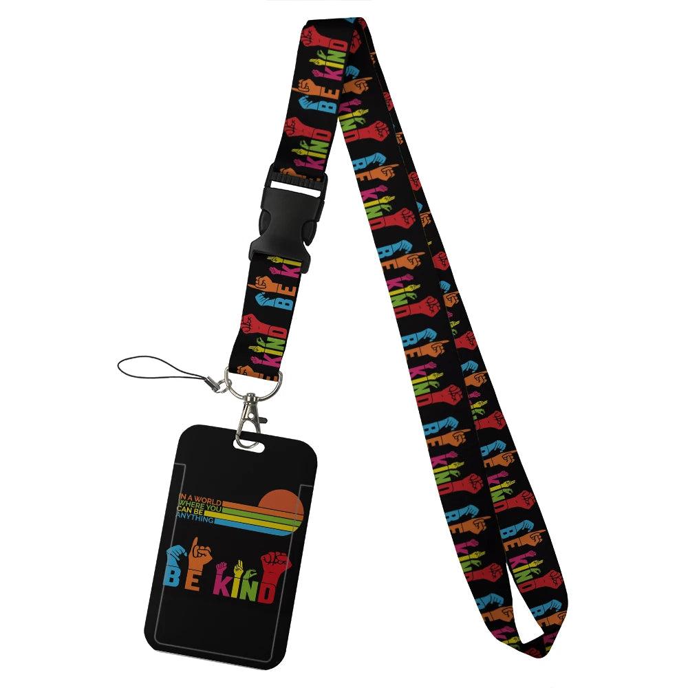 quotation card holder Lovely hanging rope  ID pass hang accessories holder lanyard Student  Bus passr protective Case