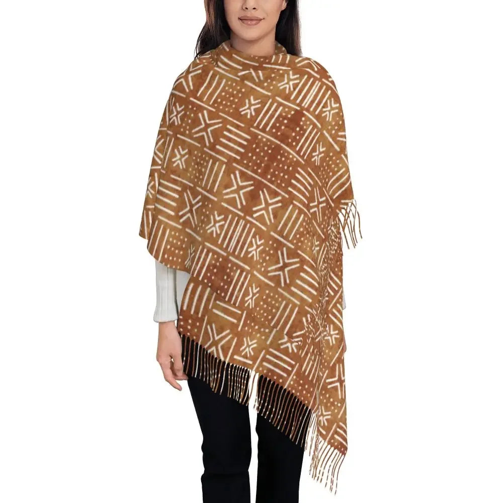 Custom Printed African Bogolan Scarf Men Women Winter Fall Warm Scarves Africa Ethnic Tribal Art Shawl Wrap