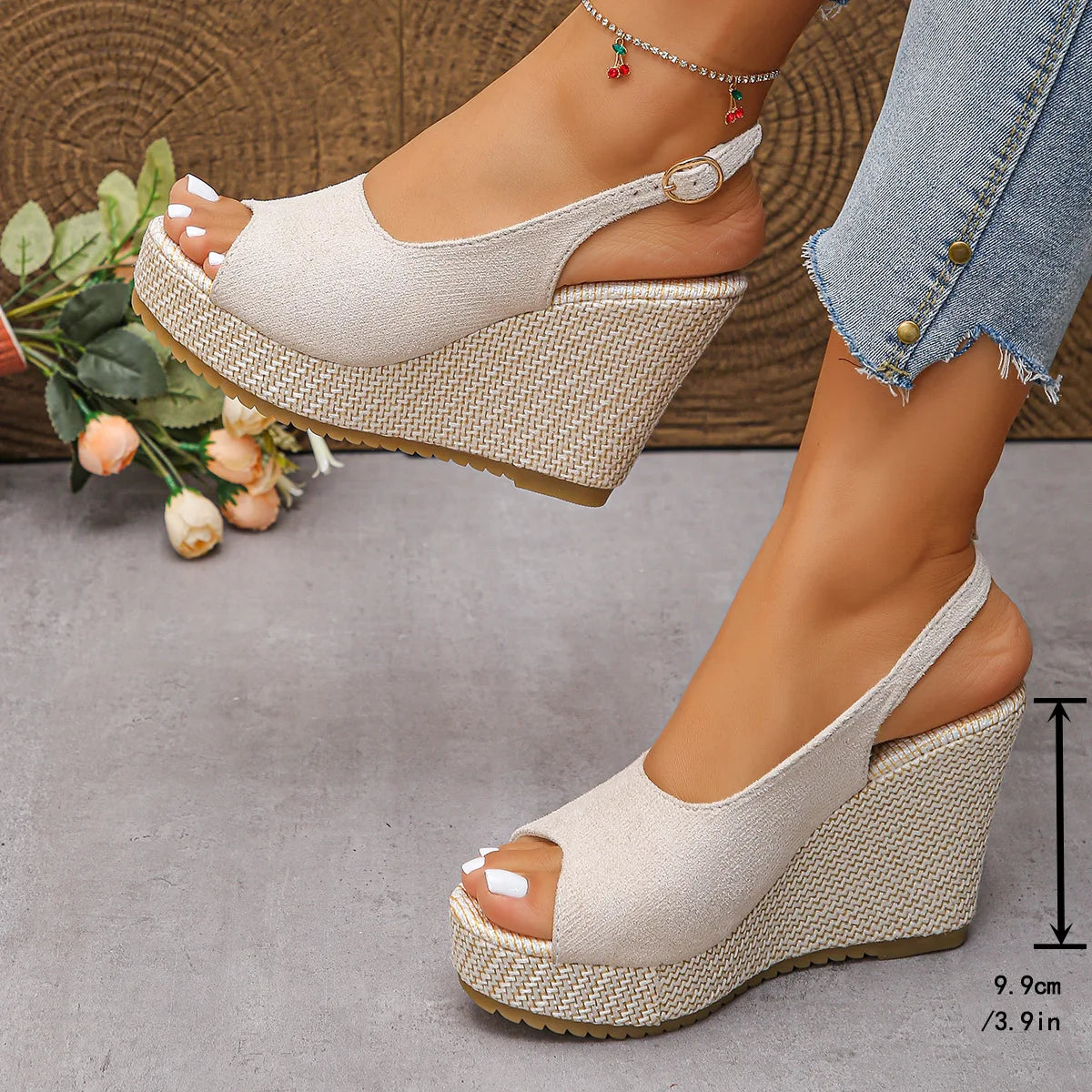 Summer new fashionable height-increasing and wear-resistant fish-mouth sandals and thick-soled Roman sandals