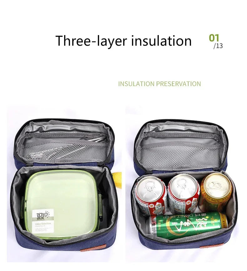 Lunch Bag Small Cooler Bag Protable Fridge Oxford Food Refrigerator Bag EVA Insulated Picnic Bags Isothermal Cooler Ice Box Bags