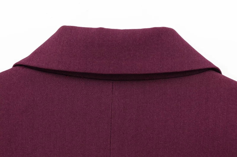 ETJ 2025  Women's Spring new Casual suit set double front loose casual suit jacket high waist double pleated trousers
