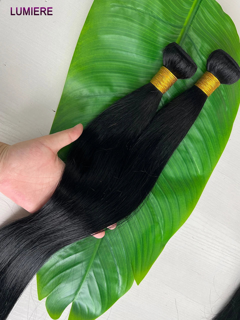 38 40 Inch Bone Straight 100% Virgin Unprocessed Human Hair Bundles Deal Raw Hair Extensions Brazilian Natural Black Wholesale