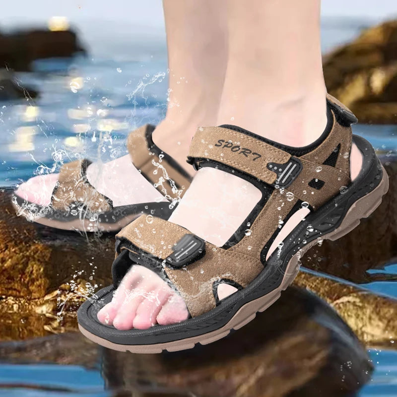 Men's Summer Beach Sandals Holiday Breathable Water Shoes Male Retro Comfortable Quick Drying Casual Sandals