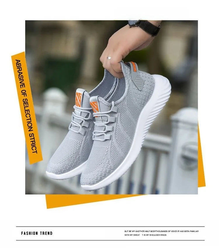 Spring New Fashionable Men's Running Shoes Leisure Style Youth Trendy Sports Shoes Low Top round Toe Rubber Outsole Mesh Lining