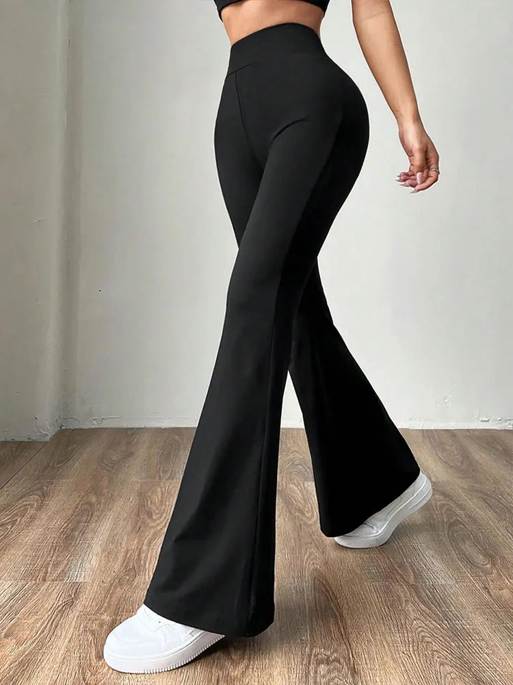 Autumn New Women's Trousers Black Sexy Slim Hip-lifting Bell Bottoms Streetwear Fashion Female Versatile Pants Knitted Clothing