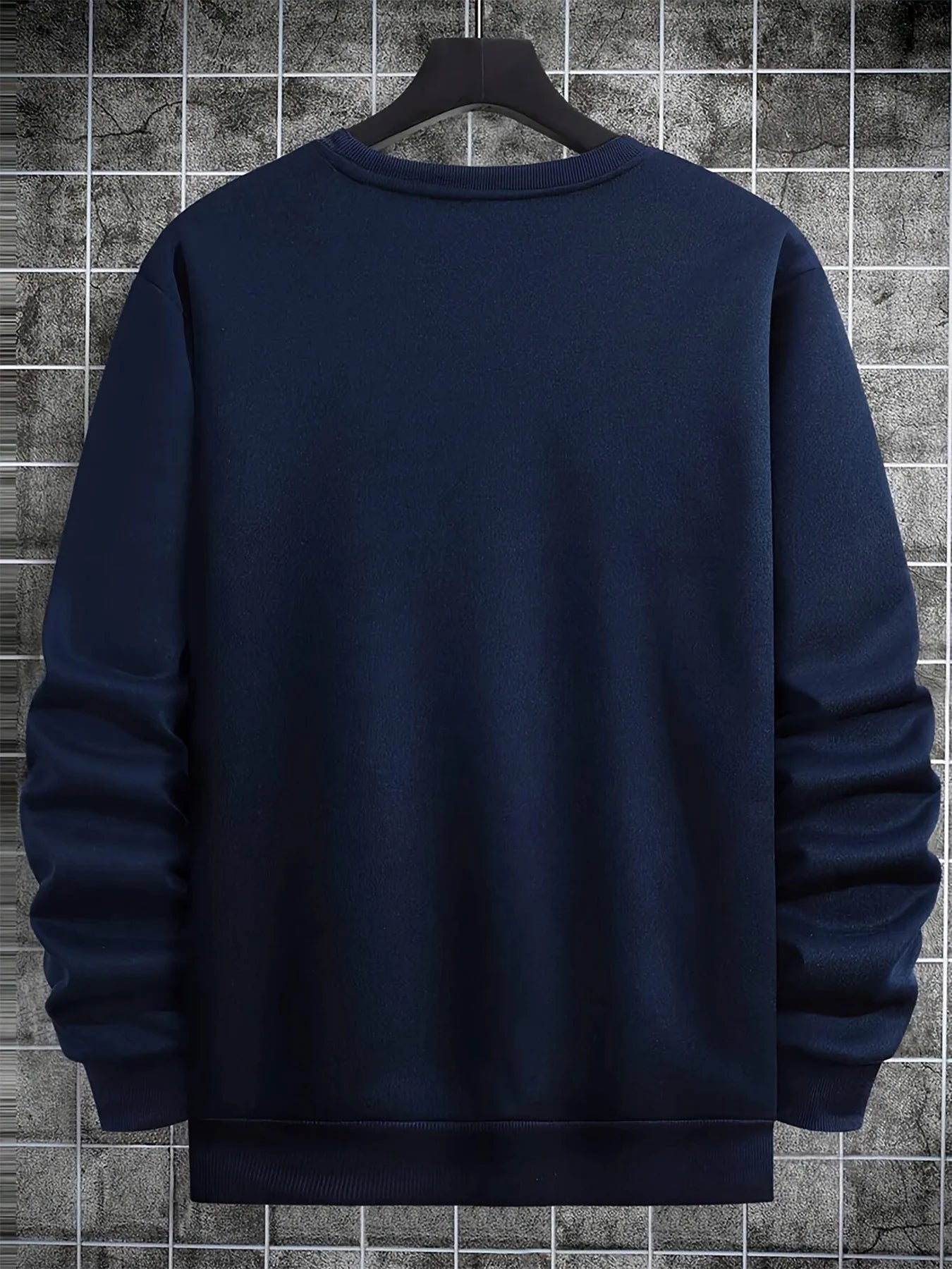 Men's autumn and winter fashionable casual loose London England graphic printed long sleeved round neck sweatshirt