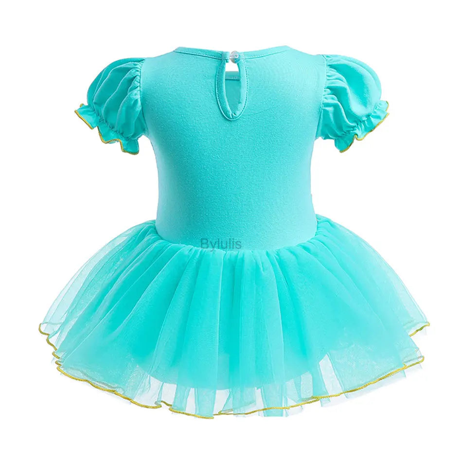 Baby Girls Costumes Kid Romper Tutu Dress with Headband Infant Baby Girl Princess Alice Clothes Aurora Belle Dress Party Costume