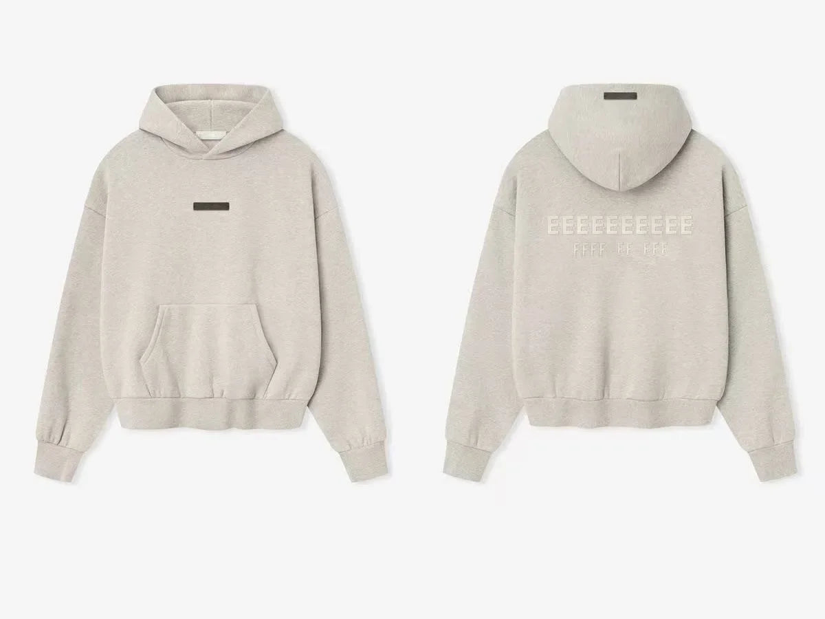 Season 9 Men's Oversized Hoodies Two-pieces Sets Brand Design Metallic Texture Silicone Letter Hoodie Couple Sports Tracksuits