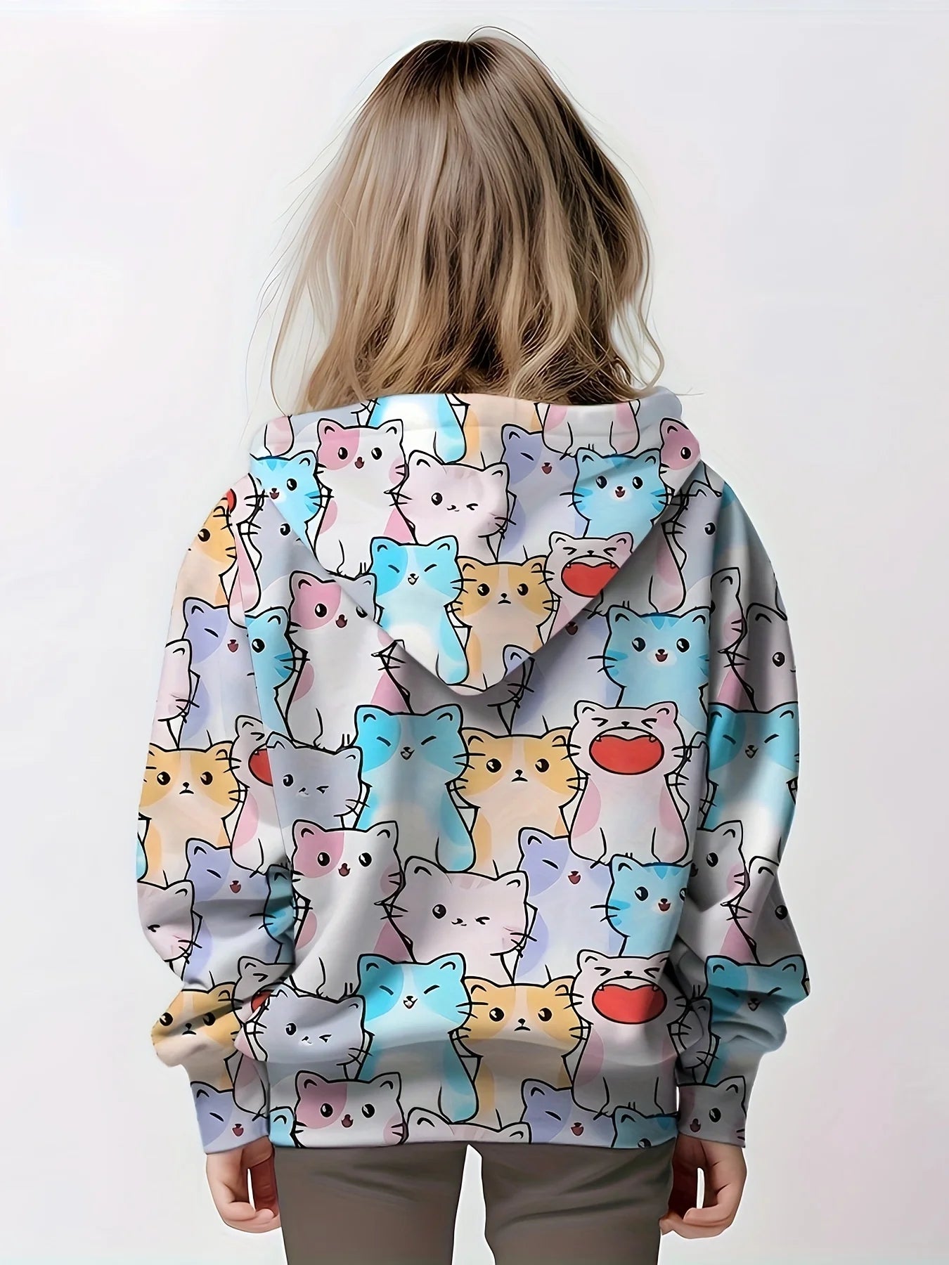 Kids Clothes Girl Hoodies Long Sleeve 3D Cartoon Print Children Spring Fall Clothes Tops Outdoor Casual Polyester Girl Clothing