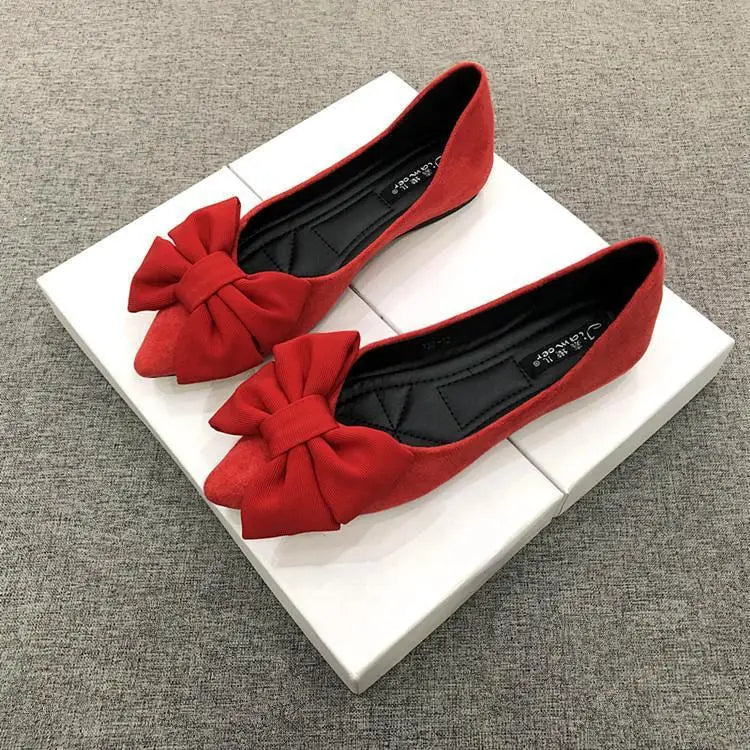 New Spring and Autumn Style Fashionable Comfortable and Versatile Women Shoes Casual Simple Wear-resistant Flat Bottom Bow Shoes