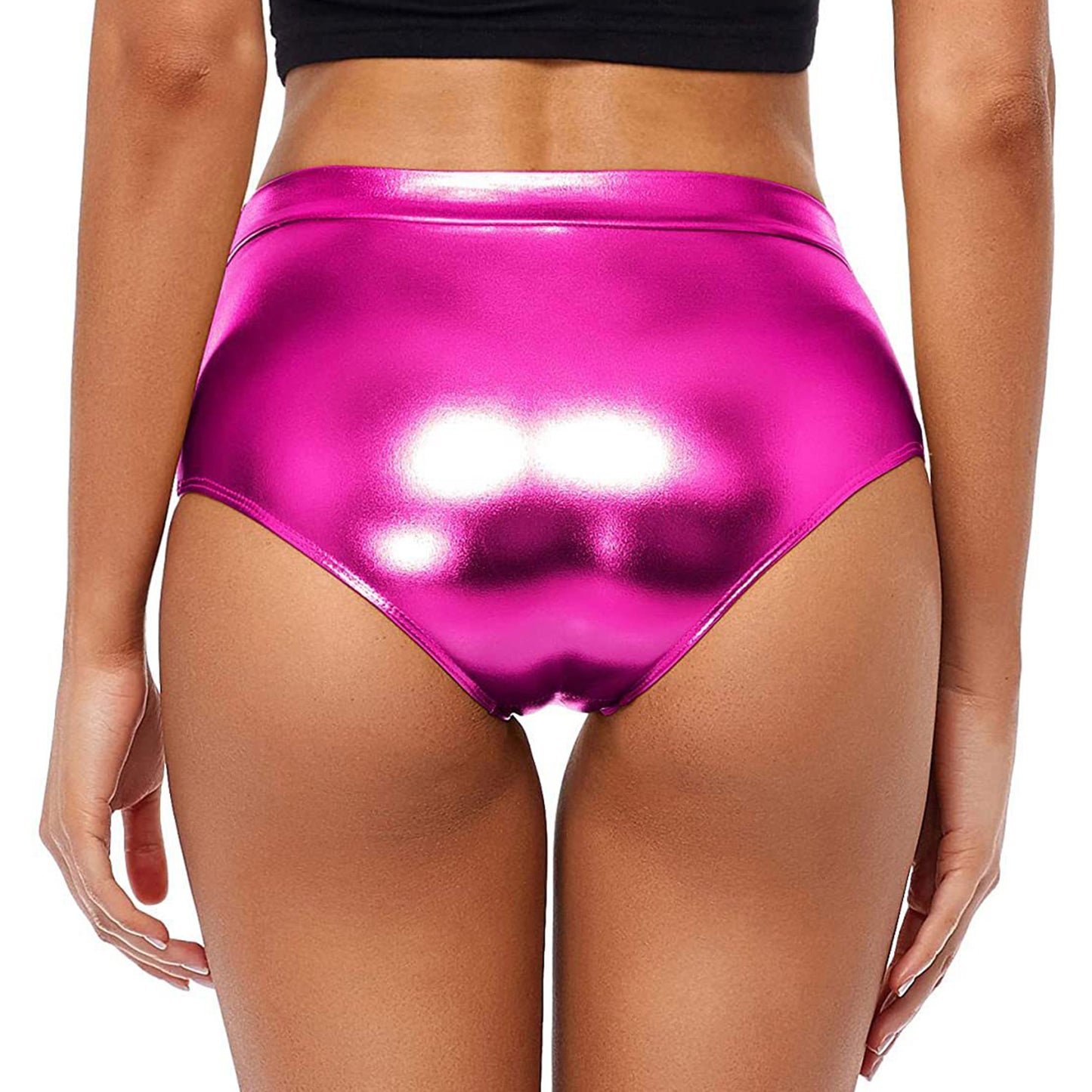 Sexy Rave Dance Costume Women's Metallic Shiny Booty Shorts Skinny Panties Hot Short Pants for Carnival Club Party Bottoms