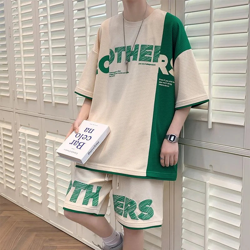 Top Shorts Sets Man Casual Sports Suits 2025 Trend Tracksuit Basic Summer Print T Shirt Original Brands Jogging Men's Clothing O