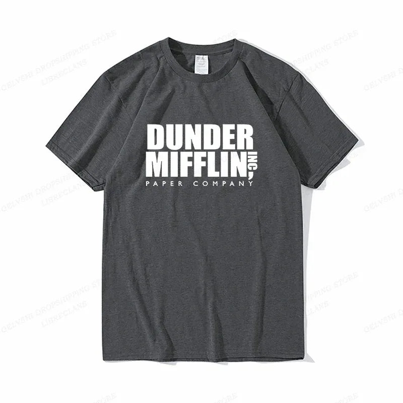 DUNDER MIFFLIN T Shirt Men Fashion T-shirts Cotton Tshirt Office Tops Tees Women Tshirt Boy Tees Summer Camisetas Letter Clothes