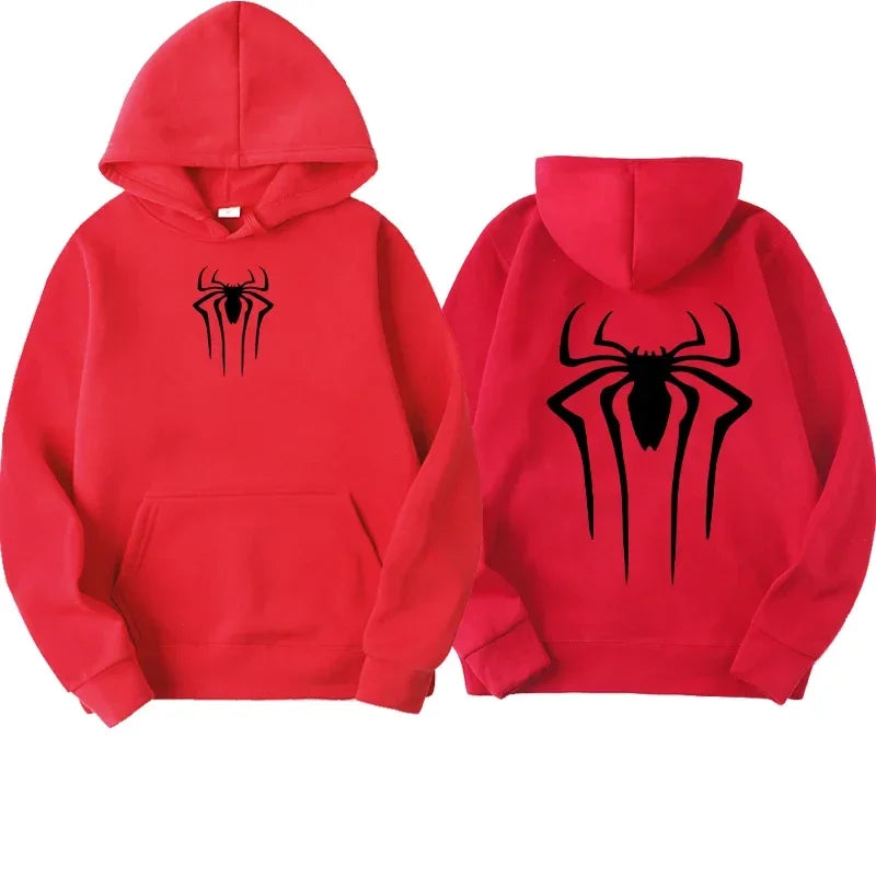 Men's sweatshirt fashion spider print hoodie adult casual sports top autumnandwinter outdoorHarajuku hooded menandwomen clothing BAZAARHUBO