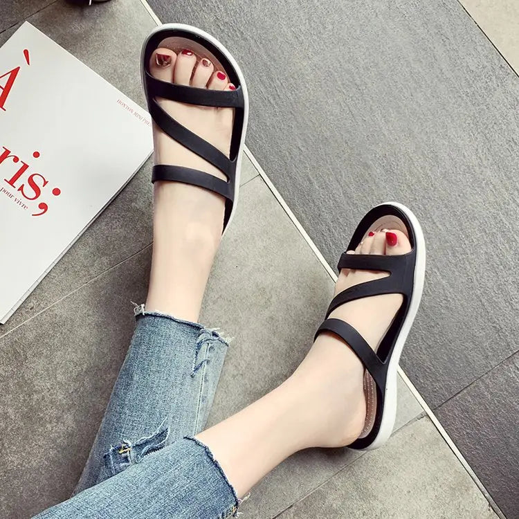 2025 Summer Slippers Womens Jelly Shoes Ladies Flat Beach Shoes Casual Sandals Comfort Non Slip Flip Flops Female Slides Zapatos