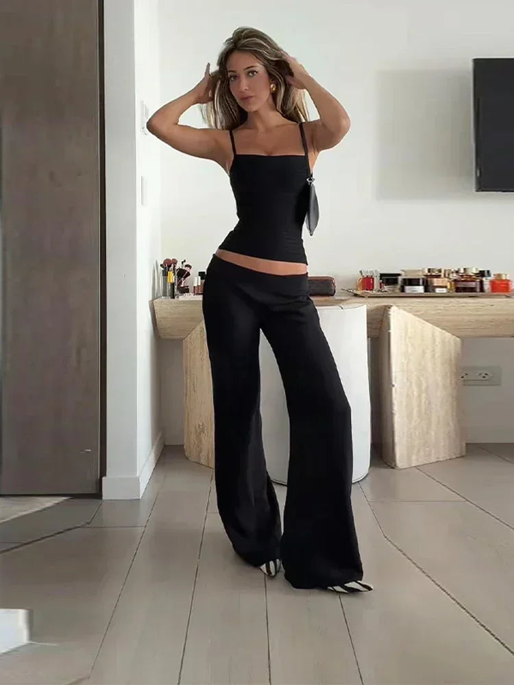 Women's Black Ruched Cami Vest Sexy Fashion Fitted Square Neck Spaghetti Strap Tank 2026 Fashion Lady's Sleeveless Casual Tops