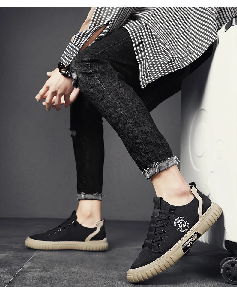 Trend Canvas Men's Shoes Breathable Green Casual Shoes for Men Comfor All-match Sneakers Ice Silk Cloth Men Walking Tennis Shoes