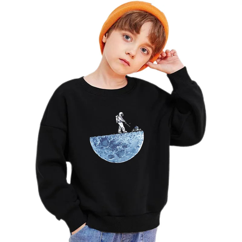 Lolocee Kids Sweatshirt,Crew Neck Long Sleeve with Cute Planet Print,Boys Fashion Pullover Top Toddler Children's Daily Wear XQ1 BAZAARHUBO