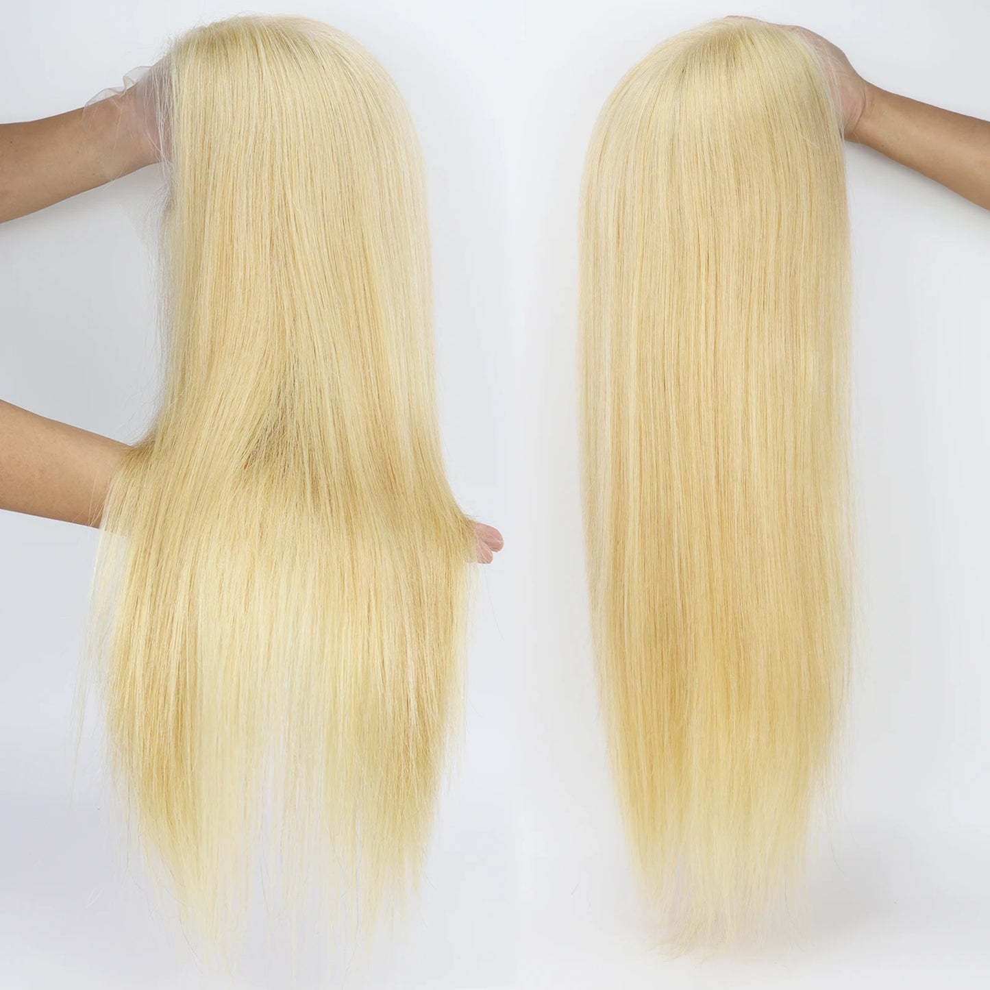 Invisiable Knots Wig for Women 22inch Real Virgin European Human Hair Wig HD Lace with Fabric Natural Hairline Soft Breathable