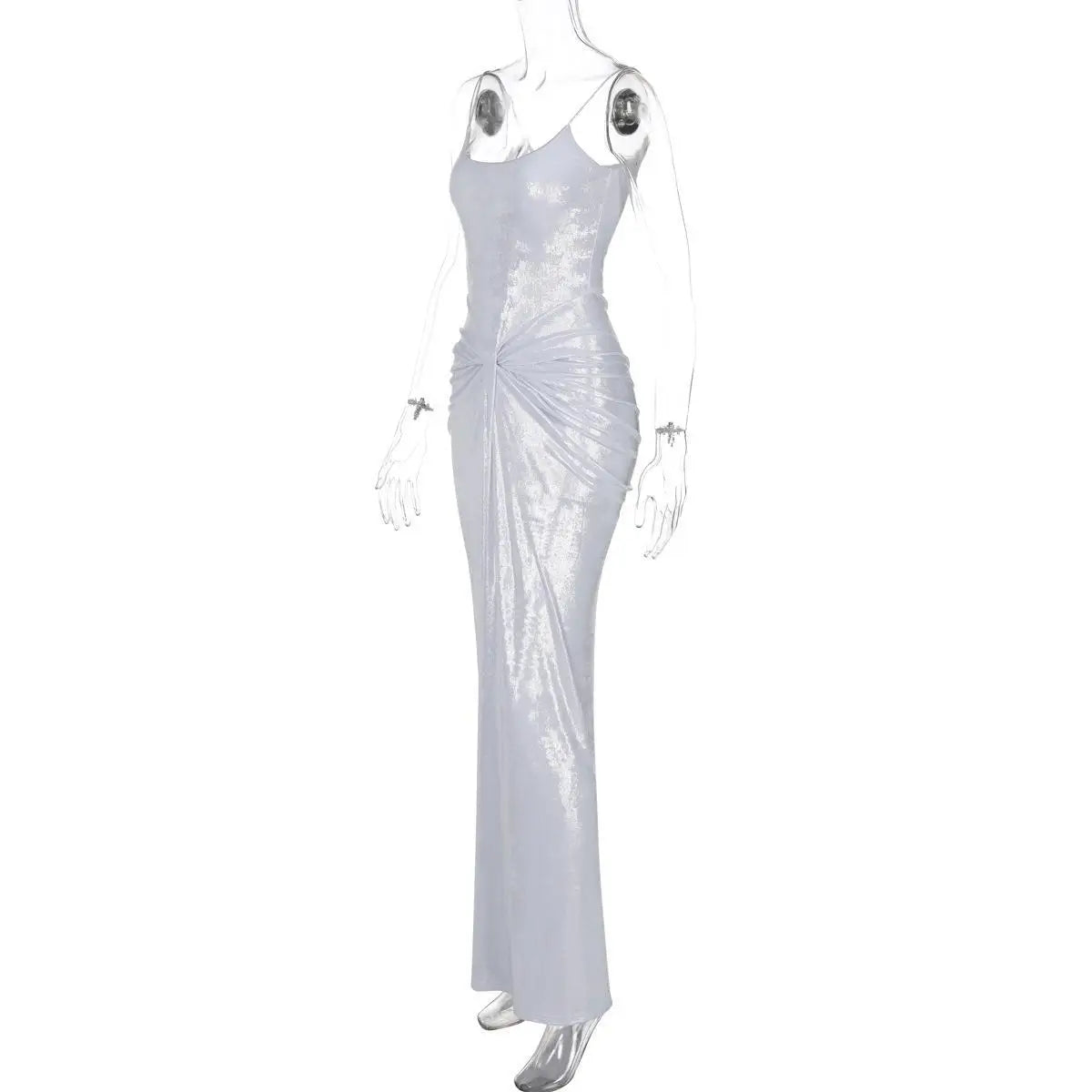 Sexy Royal Sister Style European and American Women's Clothing Fashion Wrinkled Kink Waist Tall Slim Long  Suspender Dress