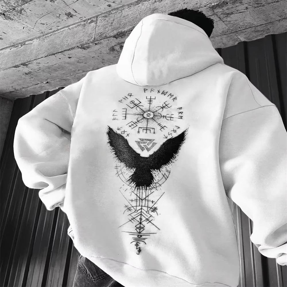 2024 Summer Men's Neck Hoodie 3D Compass Printed Sweatshirt Simple Fashion Male Clothing Loose Oversized for Men New