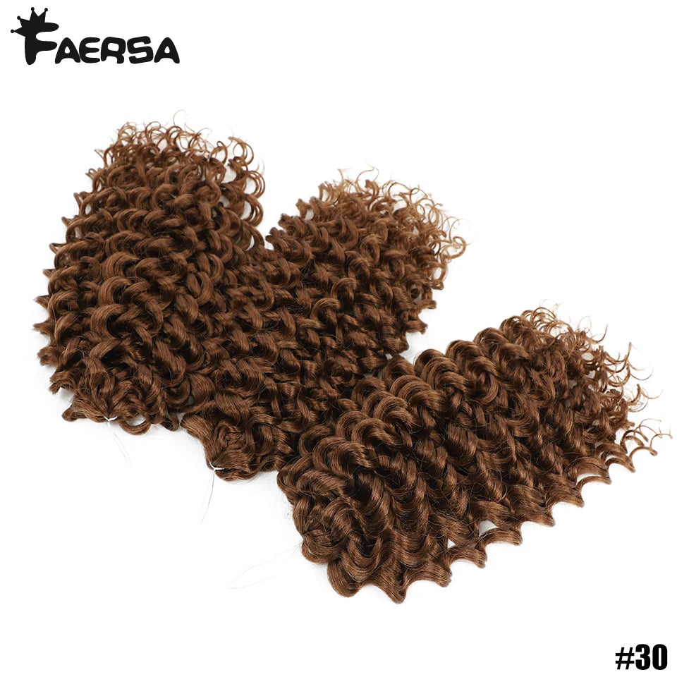 Wavy Strands Crochet Braid Hair14 18 &22inch Synthetic Ombre Wavy Curls Afro Curls Hair For Women Low Tempreture Deep Wave