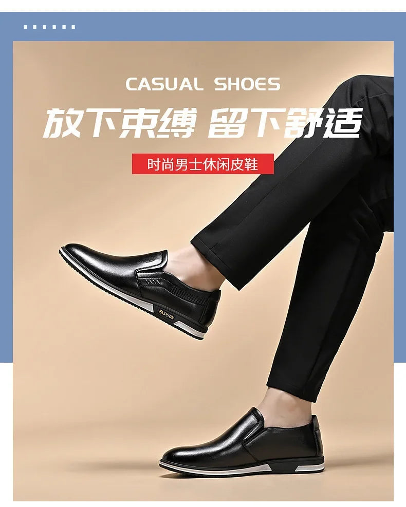 Leather Shoes Men Loafers Shoes 2026 Spring Summer Men Breathable Outdoor Casual Footwear Business Formal Single Shoes Sneakers