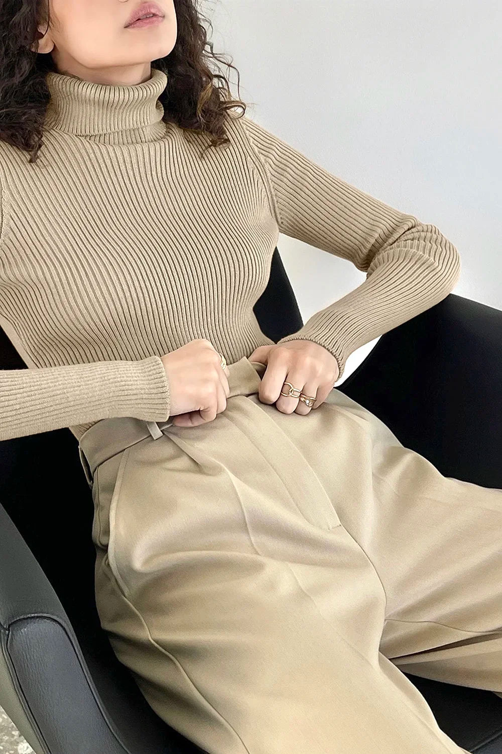 AOSSVIAO 2026 Basic Mock Neck Ribbed Sweaters for Women Cute Sexy Knitted Autumn Winter Warm Fitted Fashion Pullover Sweater