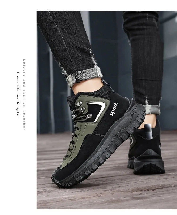 Men's Large Size Versatile Mountain Climbing Anti-slip Wear-resistant Outdoor Casual Trendy Spring Lightweight Dad Shoes
