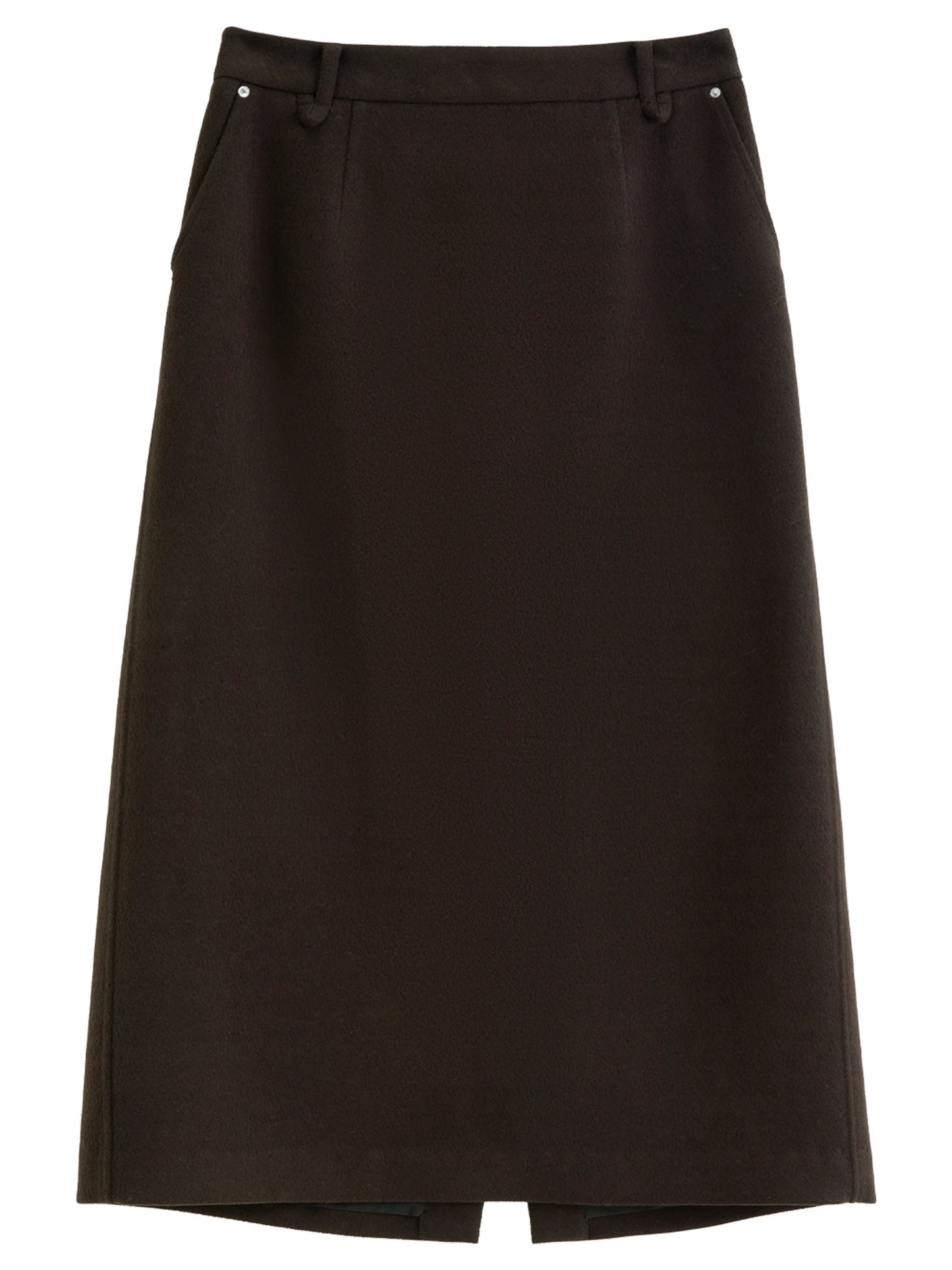 DUSHU Classic Elastic Waist Skirt For Women Winter Office Solid Color College