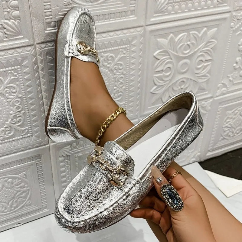 Comfortable Flat Bottom Soft Sole Midlife Women's Shoes Spring Autumn Seasonal Slip-On Versatile Low Cut Single Shoes