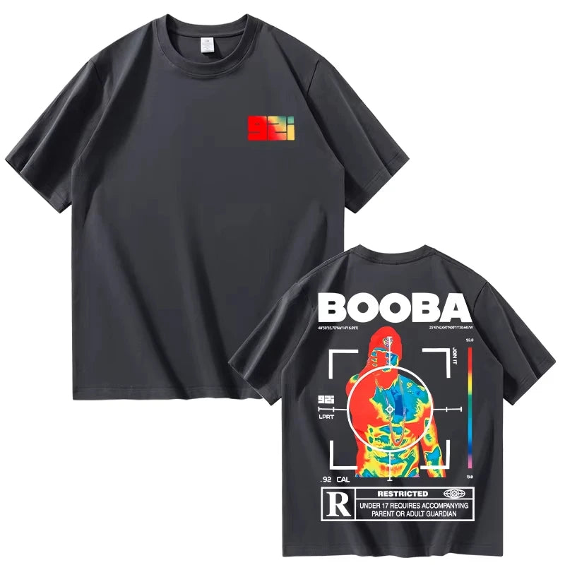 New B2O T-shirts Men Fashion Cotton BOOBA Printed Short Sleeve T Shirt Women Casual Harajuku Streetwear Tee Tops Men Clothing