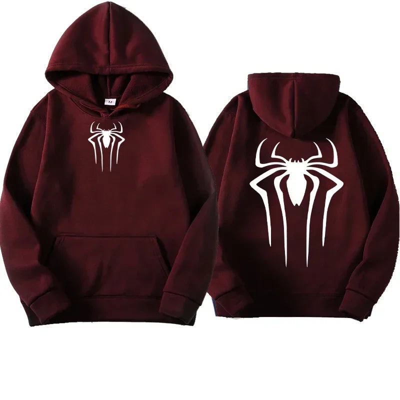 Men's sweatshirt fashion spider print hoodie adult casual sports top autumnandwinter outdoorHarajuku hooded menandwomen clothing BAZAARHUBO