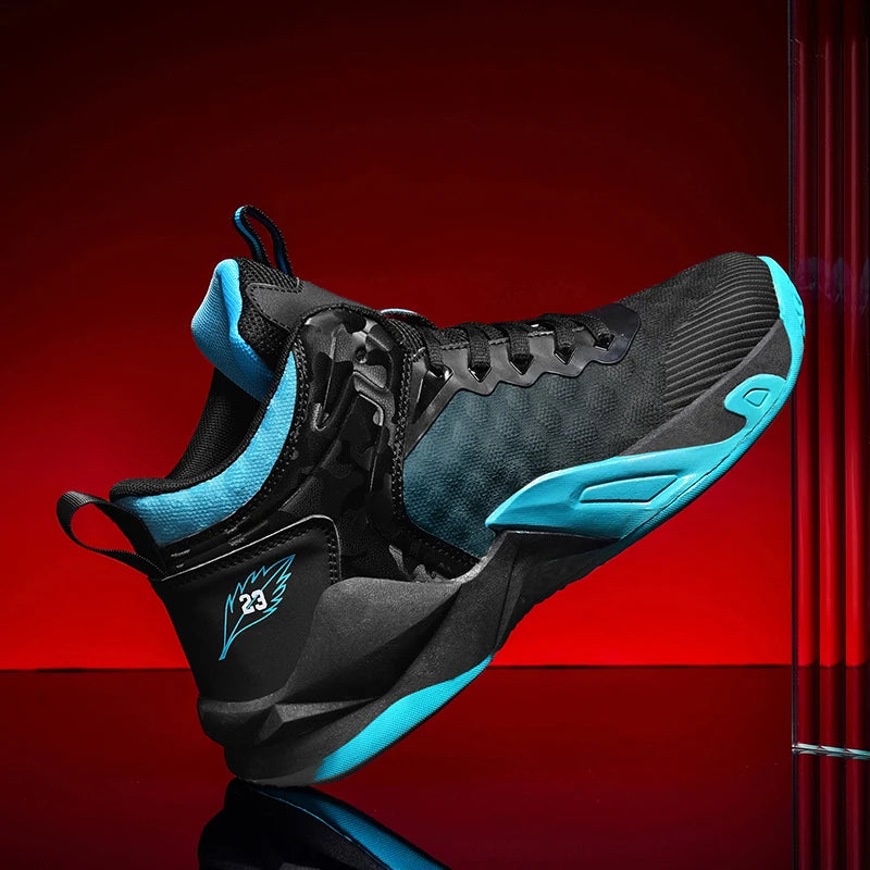 Basketball Shoes, Men's Outdoor Sports Shoes, Men's Shock-Absorbing High-Top Student Practical Shoes, Mesh Breathable Casual Shoes
