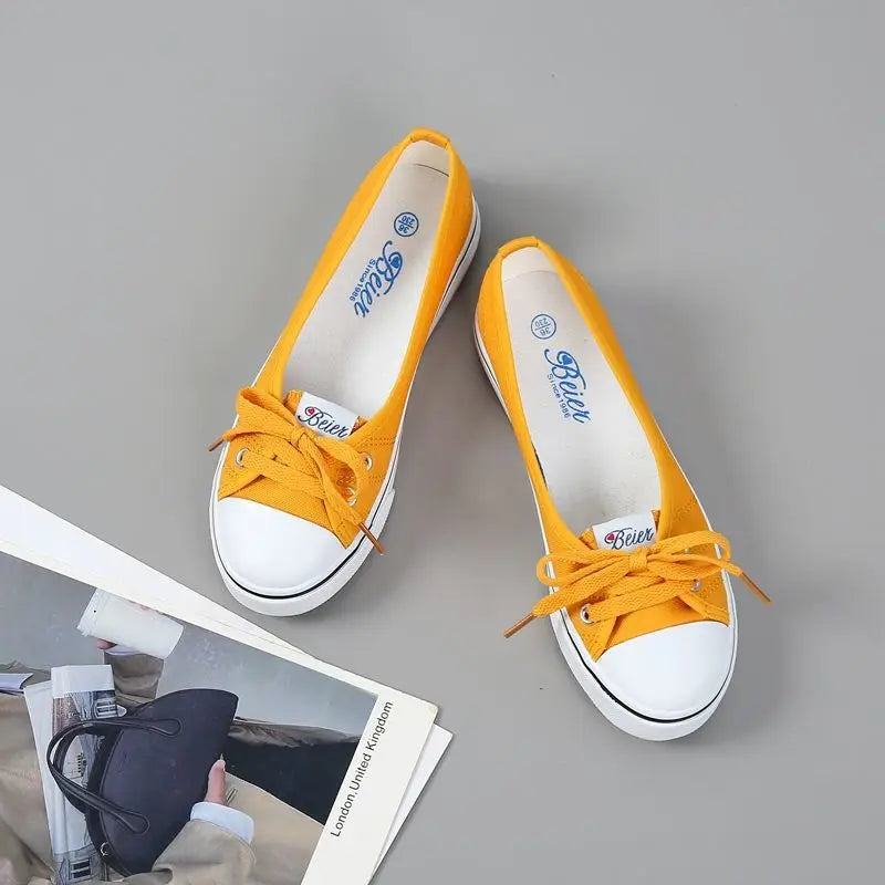 Red Women Footwear Flat Round Toe Black Canvas Ladies Shoes New Arrival 2025 Sale Cheap Vulcanized for Casual Urban 39 Walking A