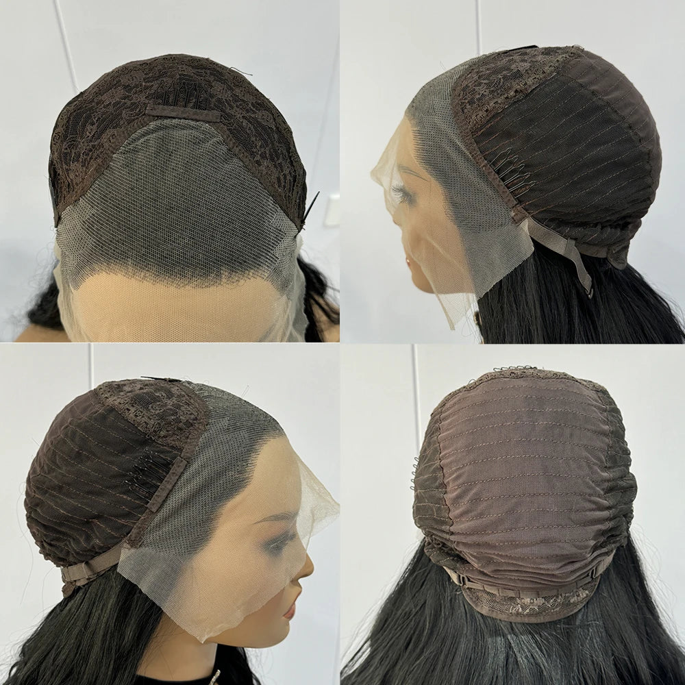 Long Brown Natural Wave Synthetic Hair Lace Wigs for Women Loose  Curly Lace Hair Frontal Brown Wigs Heat Resistnt Cosplay Party