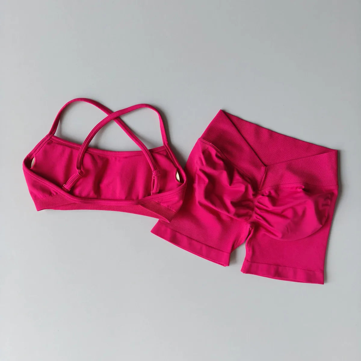 Sports Shorts Set 2 Pieces Seamless Yoga Set Women Workout Tracksuit Sports Bra and Yoga Shorts Suits Sportswear Fitness Gym Set