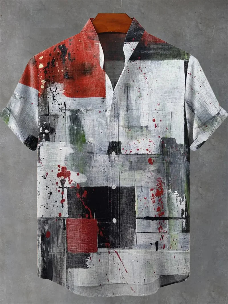 2025 Men's Short sleeved African Traditional Style Shirt Summer Hawaii Beach Street Decoration Body Holiday