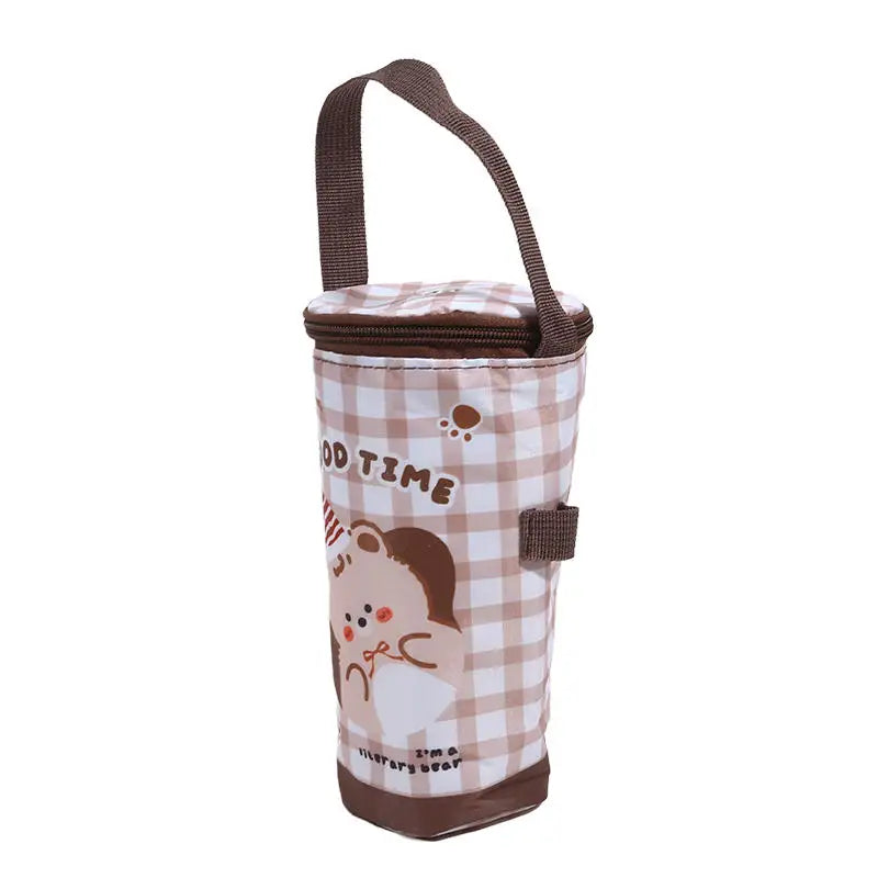 Portable Milk Tea Tote Bag Heat Preservation Bag Carrying Insulated Cup Cover Umbrella Bag Handbag Camping Drinkware Accessories