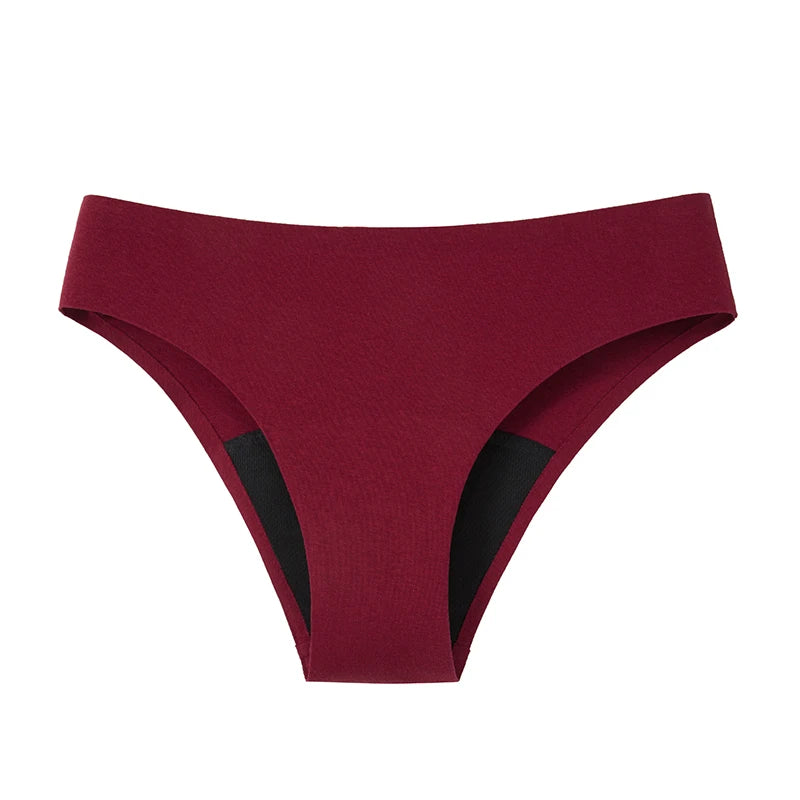 Seamless Cotton Menstrual Panties 4-Layer Leakproof Fast Absorption Teenager Macaron Period Panties Mid-Rise Incontinence Undies