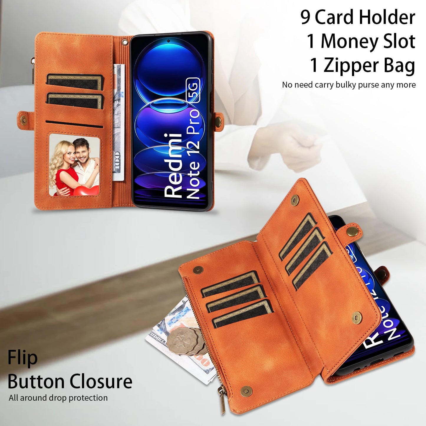 For Xiaomi Redmi Note 15 14 13 15C Poco X7 Pro F5 12 13C 14C 13T 15T Plus 5g Cases 4g Leather Wallet Card Holder Flip Phone Bags